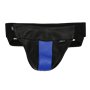 Addikt Leather Jockstrap: Black & Blue