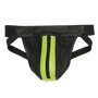 Addikt Leather Jockstrap Zip: Black & Green