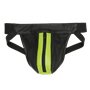 Addikt Leather Jockstrap Zip: Black & Green