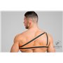 MASKULO - Asymmetrical One Shoulder Rubber Harness Neon Orange