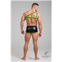 MASKULO - Asymmetrical One Shoulder Rubber Harness Neon Green