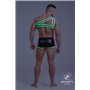 MASKULO - Asymmetrical One Shoulder Rubber Harness Neon Green