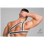 MASKULO - Asymmetrical One Shoulder Rubber Harness Neon White