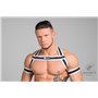 MASKULO - Rubber Harness with Biceps Bands Neon White