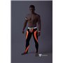 MASKULO - Men's Fetish Leggings Codpiece Zipped Rear Neon Orange