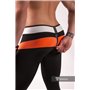 MASKULO - Men's Fetish Leggings Codpiece Zipped Rear Neon Orange