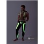 MASKULO - Men's Fetish Leggings Codpiece Zipped Rear Neon Green