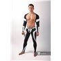 MASKULO - Men's Fetish Leggings Codpiece Zipped Rear Neon White