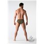 MASKULO - BeGuard Swimming Briefs with Zip Imitation on the Front Olive