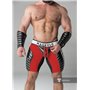 MASKULO - Men's Fetish Shorts Codpiece Zippered rear Full Thigh Pads Red