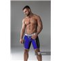 MASKULO - Men's Fetish Shorts Codpiece Zippered rear Full Thigh Pads Royal Blue