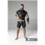 MASKULO - Men's Fetish Shorts Codpiece Zippered rear Full Thigh Pads Black