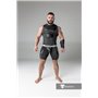 MASKULO - Men's Fetish Shorts Codpiece Zippered rear Full Thigh Pads Black