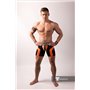 MASKULO - Men's Fetish Shorts Codpiece Open Rear Neon Orange