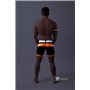 MASKULO - Men's Fetish Shorts Codpiece Zipped rear Neon Orange