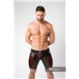 MASKULO - Color-Under Men's Fetish Shorts Zipped rear Red