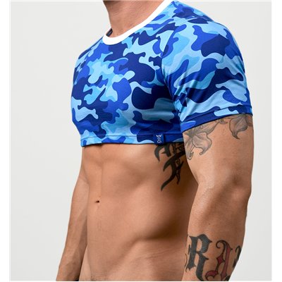 Project Claude Blue Camo Crop Top