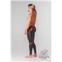 MASKULO - Men's Fetish Leggings Codpiece Zippered Rear Red