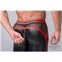 MASKULO - Men's Fetish Leggings Codpiece Zippered Rear Red