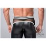 MASKULO - Men's Fetish Leggings Codpiece Zippered Rear Neon White