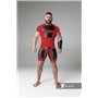 MASKULO - Armored Men's Fetish T-Shirt Spandex Front Pads Red