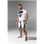 MASKULO - Armored Men's Fetish T-Shirt Spandex Front Pads White