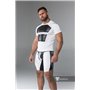 MASKULO - Armored Men's Fetish T-Shirt Spandex Front Pads White