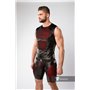 MASKULO - Color-Under Men's Fetish Tank Top Front Pads Red