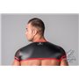 MASKULO - Men's Fetish Crop Top Mesh Sleeves Red