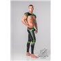 MASKULO - Men's Fetish Crop Top Mesh Sleeves Neon Green