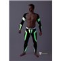 MASKULO - Men's Fetish Crop Top Spandex Long Sleeves Neon Green