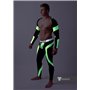 MASKULO - Men's Fetish Crop Top Spandex Long Sleeves Neon Green