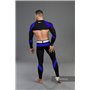 MASKULO - Men's Fetish Crop Top Spandex Long Sleeves Royal Blue