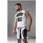 MASKULO - Men's Fetish Tank Top Spandex Front Pads White