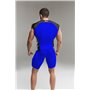 MASKULO - Men's Fetish Top Spandex Shoulder Lacing Royal Blue