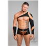 MASKULO - Asymmetrical Long-Sleeved Crop Top Neon Orange