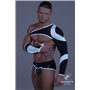 MASKULO - Asymmetrical Long-Sleeved Crop Top White