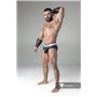 MASKULO - Rubber look Briefs Detachable pouch Open rear Black