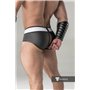 MASKULO - Rubber look Briefs Detachable pouch Zippered rear Black