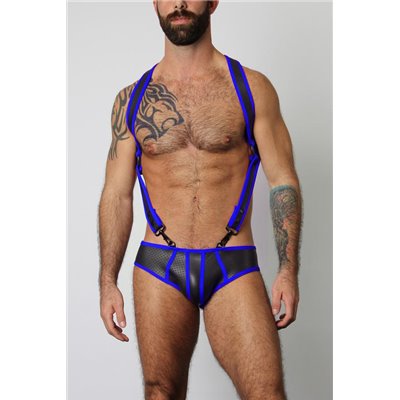 Gunner Neoprene Lace Up Jock Brief Blue