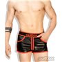 Outtox Perforated Leatherette Shorts Red