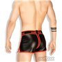 Outtox Perforated Leatherette Shorts Red