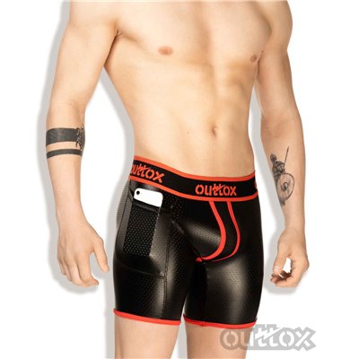 Outtox Mesh Codpiece Elements Shorts Red