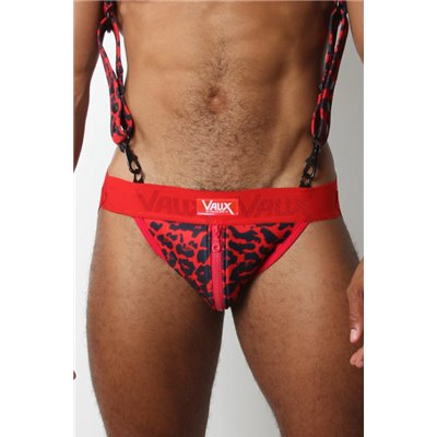 VAUX VX2 ZIPPER JOCKSTRAP Leopard Red