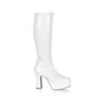 Exotica Platform Boots White 4" Heel