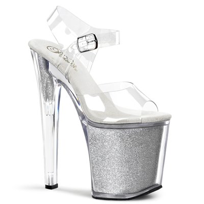 Xtreme Sandal Silver 8" Heel