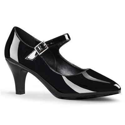 Divine D'Orsay Mary Jane Pump Black 3" Heel