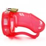 BON4L Transparent Red Large Chastity Device