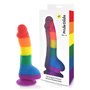 Pride Dildo - Silicone Rainbow Dildo with Balls