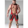 MASKULO - Wrestling Singlet Codpiece Open Rear Thigh Pads Red